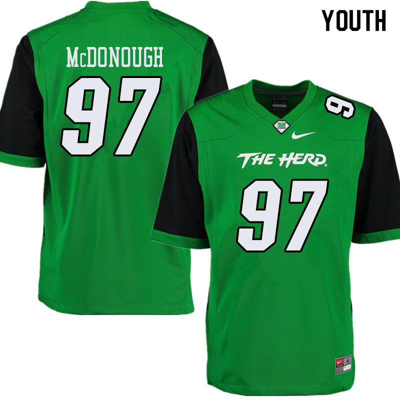 Youth #97 Shane McDonough Marshall Thundering Herd College Football Jerseys Sale-Green - Click Image to Close